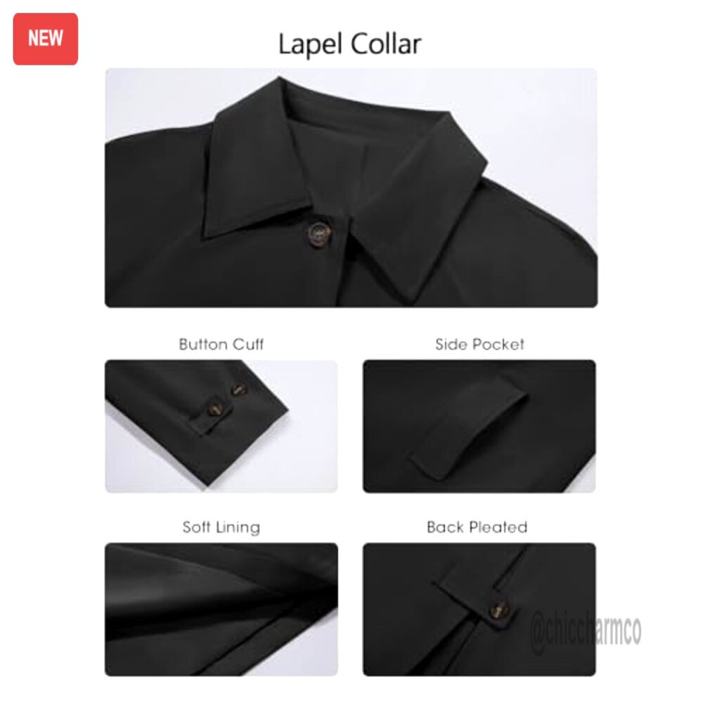 Oversized Trench Coat Windproof Polyester Recycle… - image 5